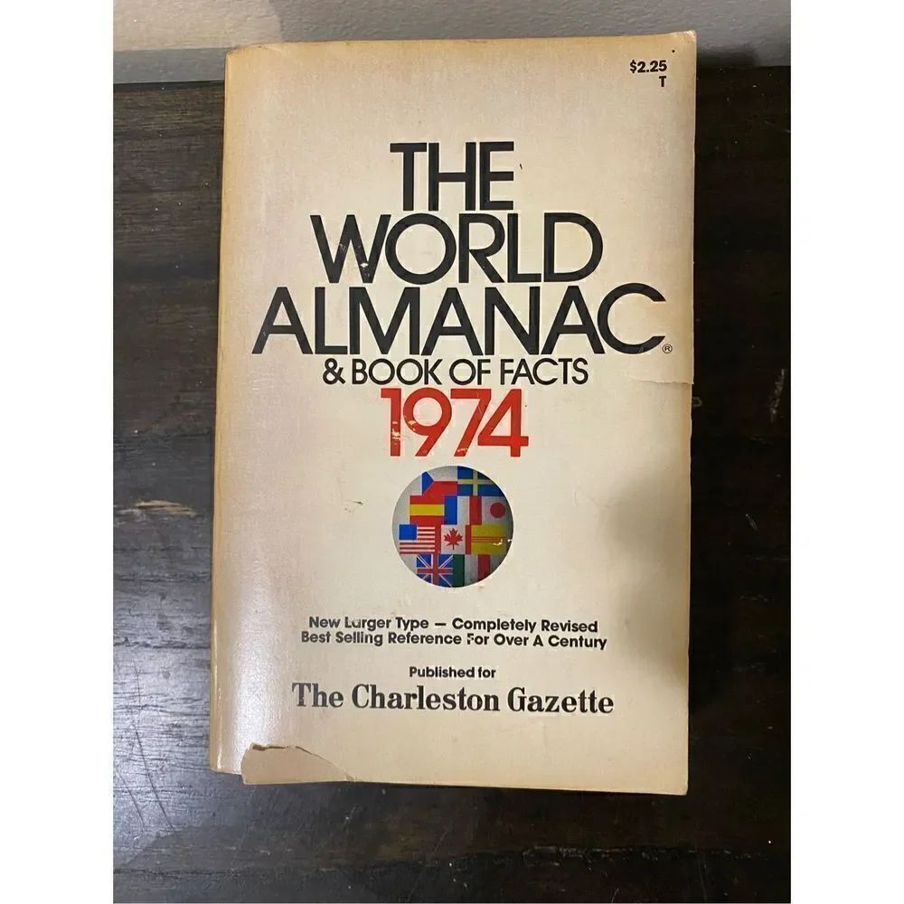 Vintage 1974 world almanac